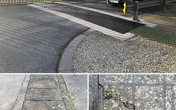 Bespoke D400 Fibrelite composite covers installed at UK power station (top) to replace failing concrete covers (bottom)