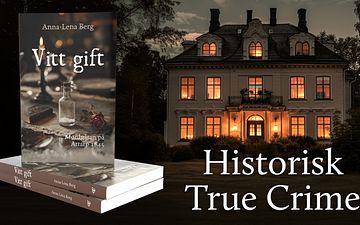Den andra delen i Anna-Lena Bergs serie ”Historiska svenska mord” är ”Vitt gift – mordgåtan på Attarp 1845” som släpps 24 april 2025.