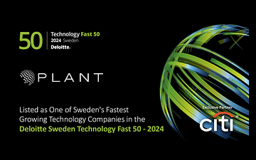  Deloitte Sweden Technology Fast 50-listan rankar Plant på Plats 16 av snabbast växande techbolag