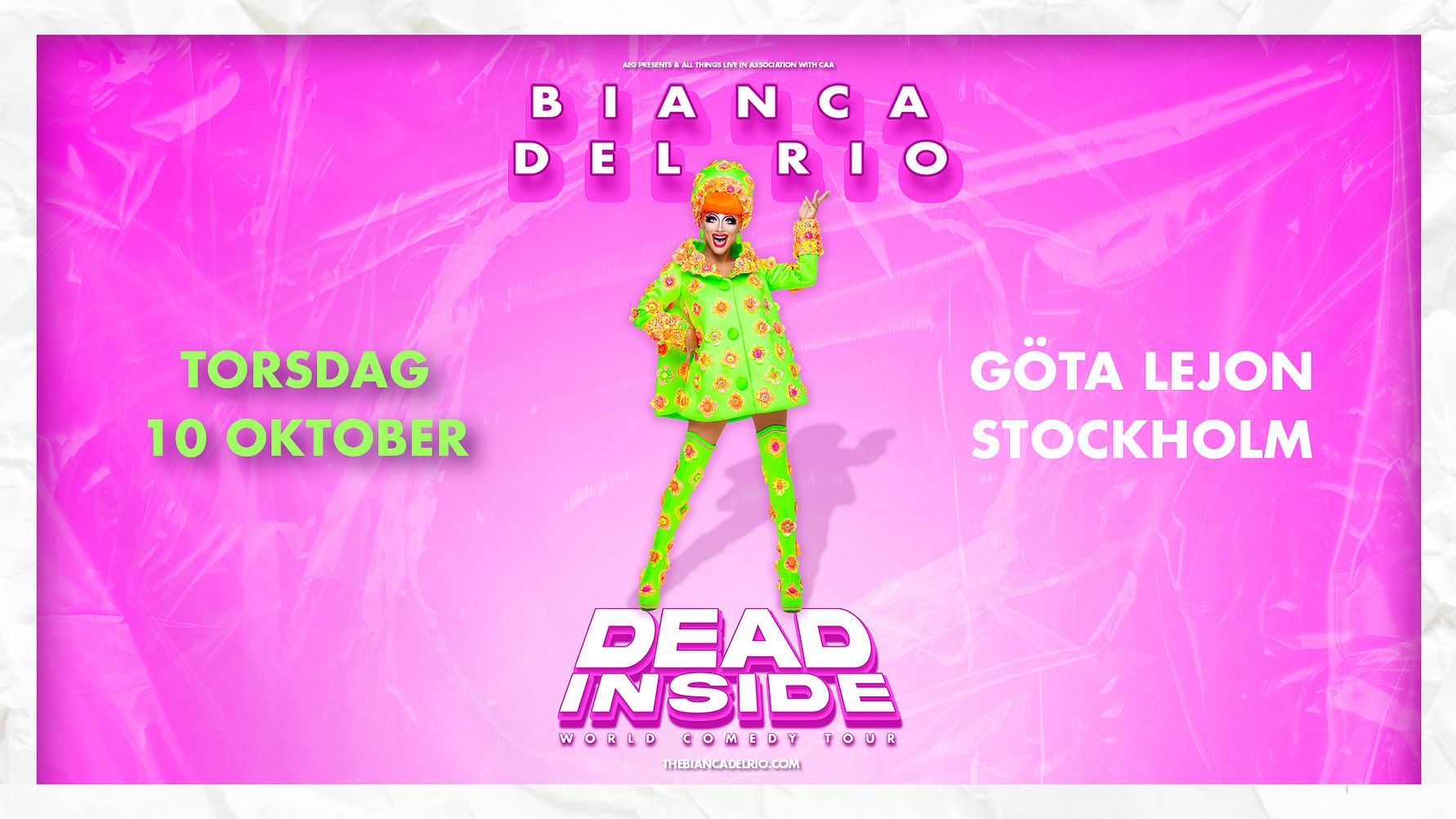 Bianca Del Rio returns to Sweden with her new comedy show “Dead Inside”
