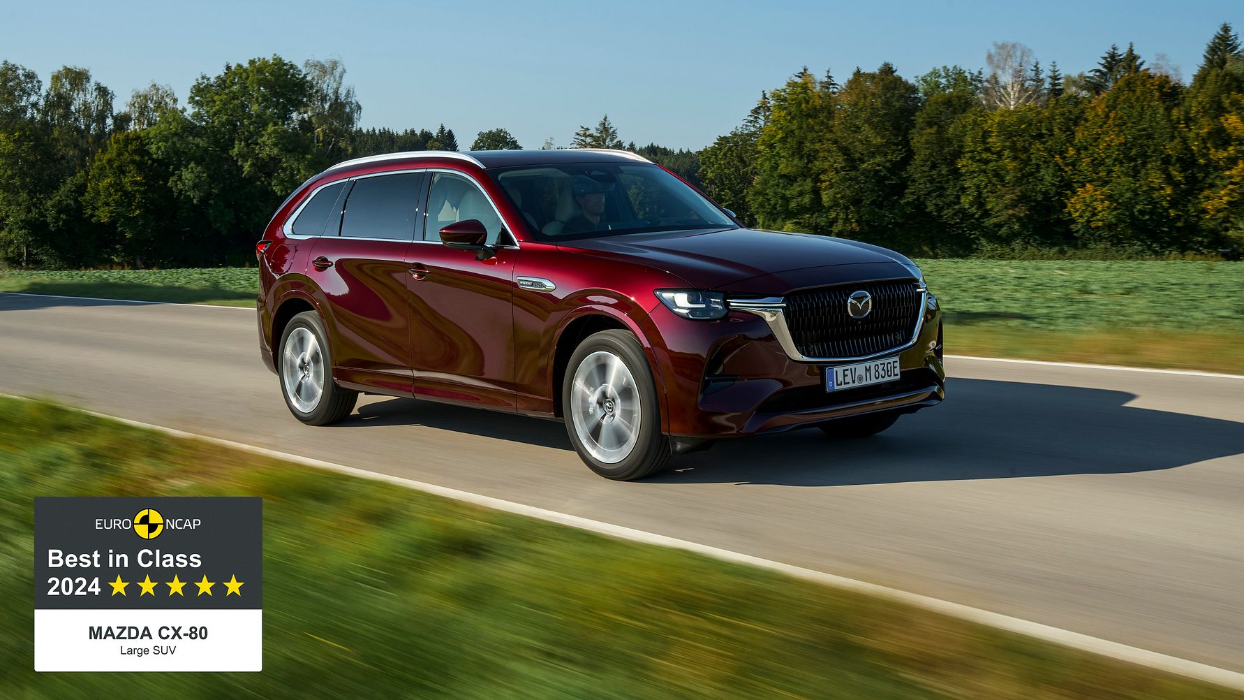 Mazda CX-80 utsedd till ”Bäst i klassen” av Euro NCAP