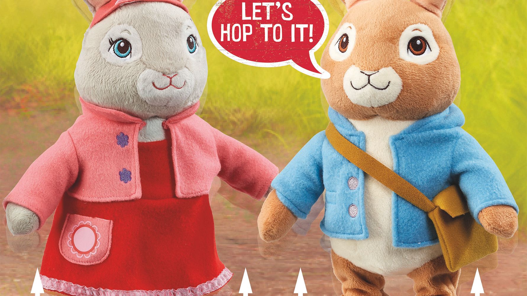 Rainbow Designs Talking and Hopping Peter Rabbit and Lily Bobtail Bastion
