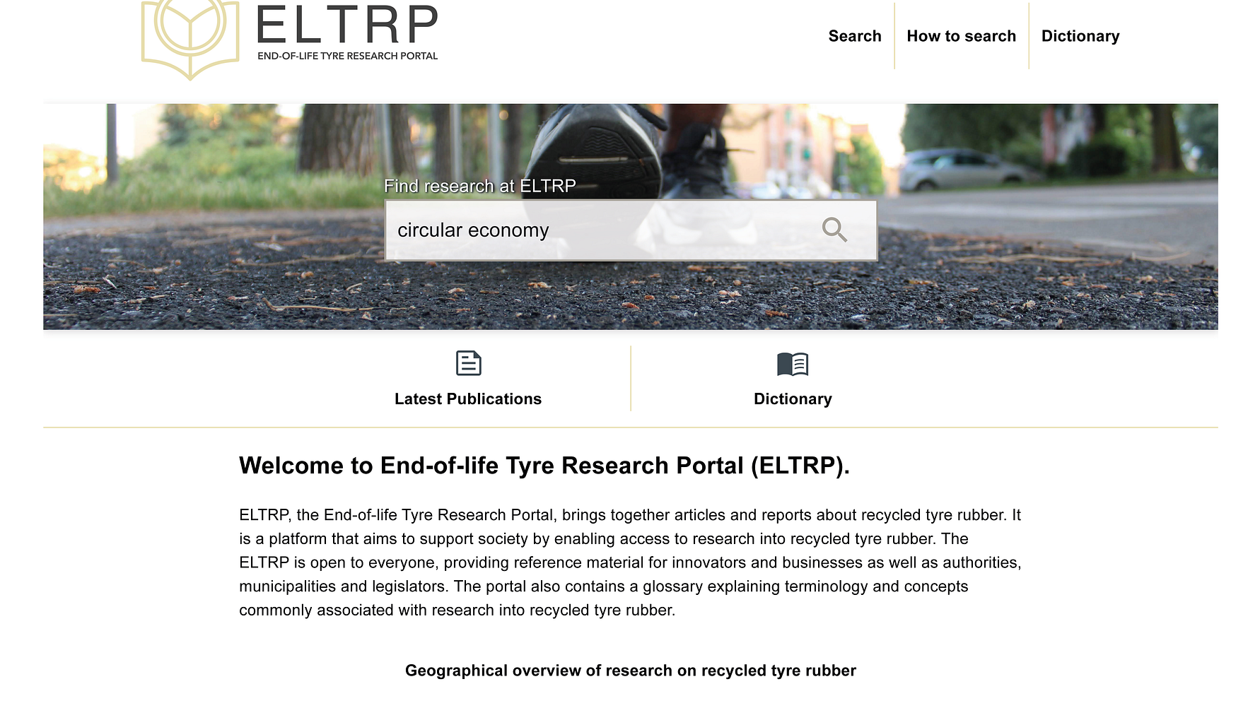 The world’s first research portal for recycled tyre rubber