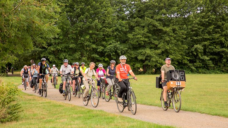 Die Leipziger Notenspur bietet zwei musikalische Radtouren am 2. Juni und 27. Juli 2024 an - Foto: ADFC Leipzig / jk