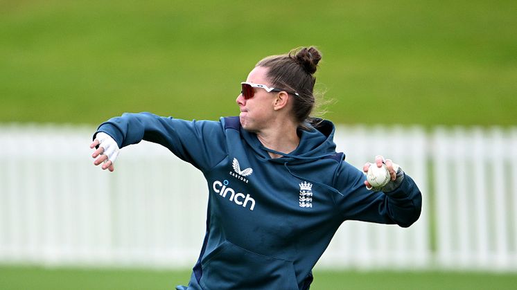 Bowler Linsey Smith is named in England Women's Vitality IT20 squad. Photo: ECB via Getty Images