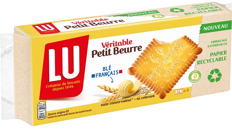 Mondelēz International and Saica unveil innovative mono-paper multipack packaging for LU’s “Véritable Petit Beurre”, reducing virgin plastic usage by ~63% per pack