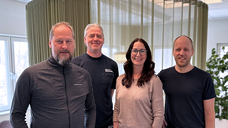 Tomas Lundquist, Ulf Marklund, Josefin Nordqvist och Robert Nordlund är de som projekterar fortsatt utbyggnad av vårt fibernät