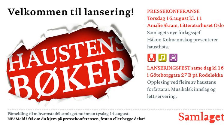 SAMLAGET PRESENTERER HAUSTLISTA 16.8.