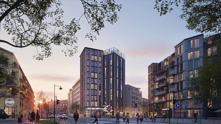 I det nya kvarteret vid Kvarnbygatan, granne med ett av Forsåkers kommande mobilitetshus, ska cirka 140 bostäder med kvalitetshöjande boendemöjligheter byggas.