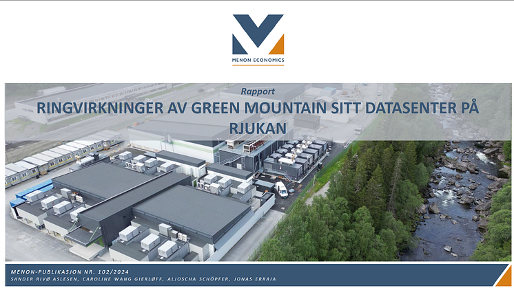 Presseinvitasjon - Menon presenterer ringvirkningsrapport om Green Mountains datasenter på Rjukan