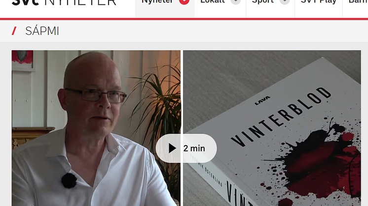 Fredrik Österling är med på SVT Sápmi med spänningsromanen "Vinterblod"