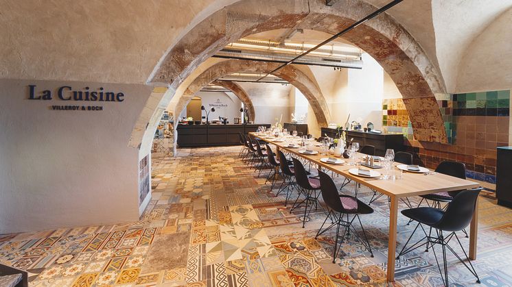 Unser Kochstudio La Cuisine in dem Gewölbekeller der Alten Abtei in Mettlach.