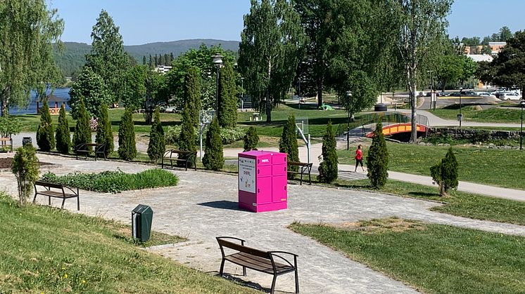 Aktivitetsbox från Piffl i Sollefteås Stadspark.