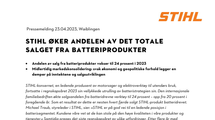STIHL_Regnskapsår 2023_STIHL øker andelen av det totale salget fra batteriprodukter.pdf
