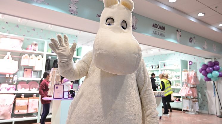 Torsdagen 25 april öppnade Moomin Arabias nya pop up-butik på Arlanda. Foto: Swedavia