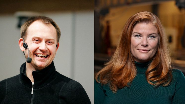 Jonas Birgersson, styrelseordförande ViaEuropa Sverige (foto: Magnus Fröderberg) och Karin Ebbinghaus VD Elonroad (foto: Elonroad) som tillsammans bildar bolaget Open Energy Lab.