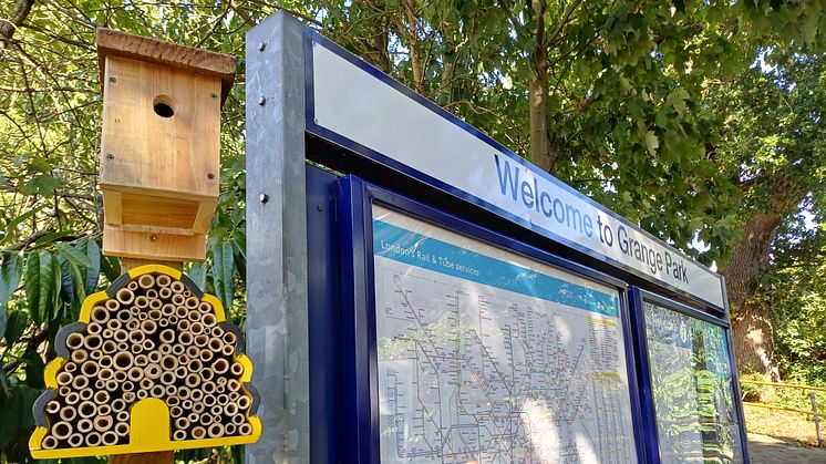 Great Northern has paid for the Bee Friendly Trust to instal Homes for Nature, like this stripy bug hotel and bird box, at six Great Northern stations