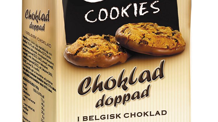 Café Cookies doppade i belgisk choklad
