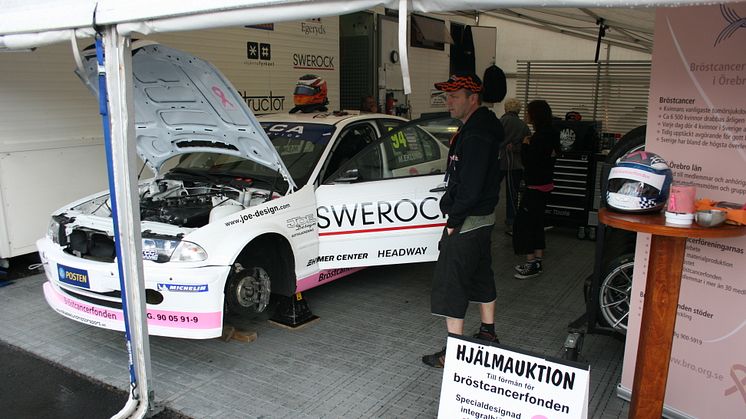 Racerföraren Mikael Eklund bidrar till bröstcancerforskning