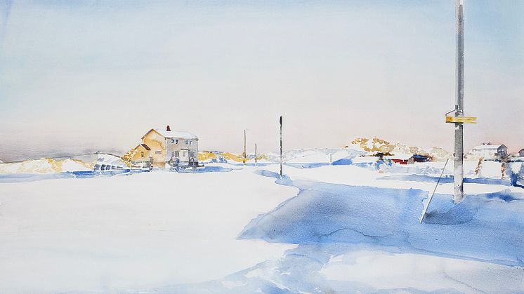 Akvarellen Vinterljus av Lars Lerin såldes för 375 000 kr under specialauktionen den 17 april.
