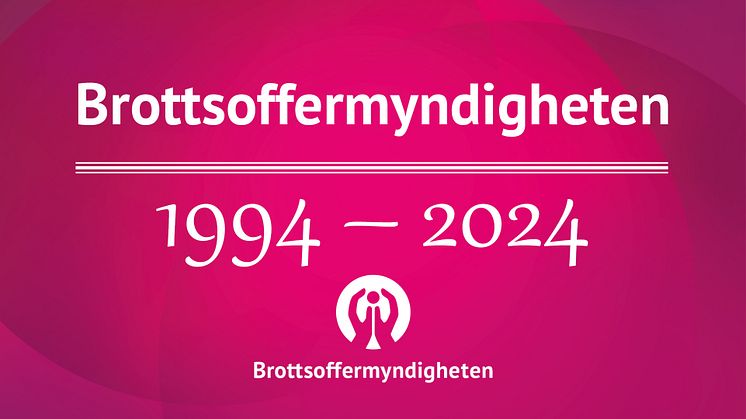 Brottsoffermyndigheten fyller 30 år och den 8 oktober arrangeras en jubileumskonferens i Umeå.