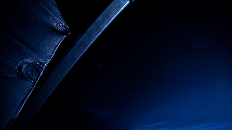 Nattlysande moln som syns från stratosfären (SONC experimentet) den 16 augusti 2021. ⓒ Peter Dalin.