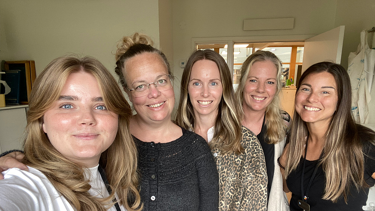 Ebba, Ulrika, Jenny, Ylva och Kajsa som jobbar med Ung i Kungsbackas tjejverksamhet.