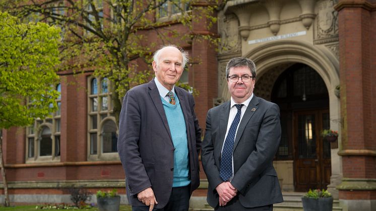 Sir Vince Cable with Northumbria University Vice-Chancellor and Chief Executive Professor Andy Long