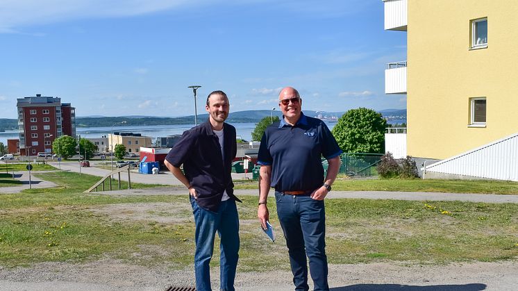 Douglas Helsing, stadsarkitekt på Timrå kommun och Micael Löfqvist, VD på Timråbo.