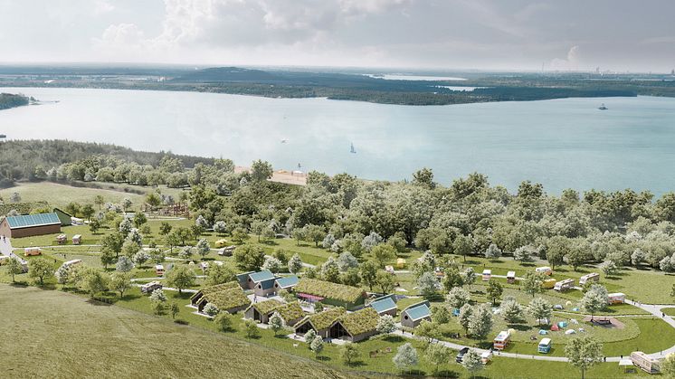 Inklusionscampingplatz am Störmthaler See - Visualisierung aus der Vogelperspektive