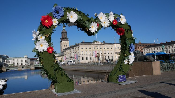 Hjärtat står klart på Lejontrappan från 16 maj. Foto: Innerstaden Göteborg