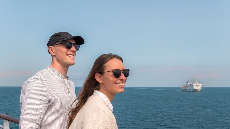 Passengers on board Rostock-Gedser ferry