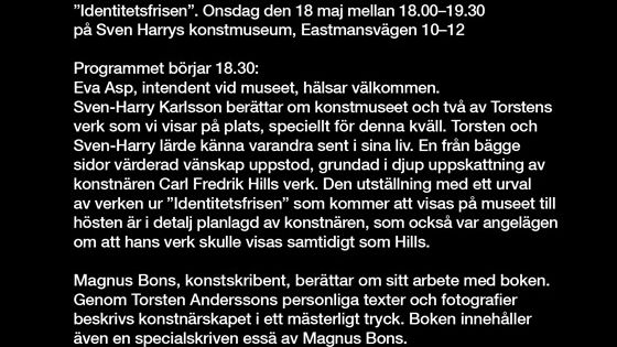 Välkommen på releasefest för Torsten Anderssons bok