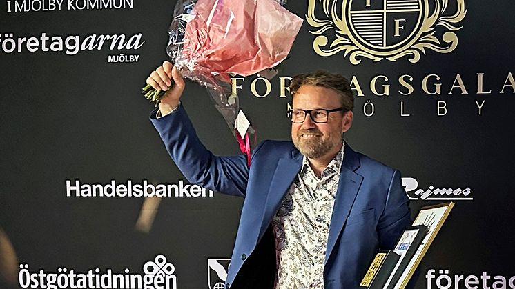 Fredrik Sjöqvist, VD på Mantorp Park, utsågs till årets företagare på företagsgalan i Mjölby kommun