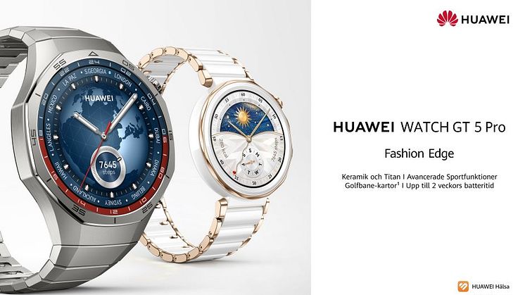 HUAWEI WATCH GT 5-serien: Sätter en ny standard för design, hälsomätning och avancerae sportfunktioner