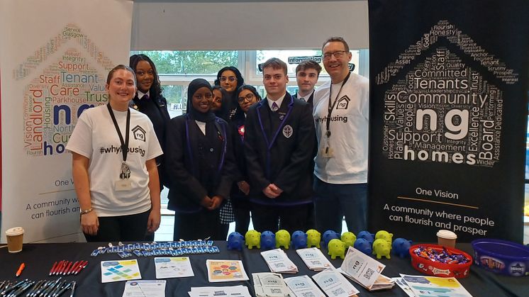 ng homes staff with senior pupils during All Saints Secondary's DYW Careers Carousel