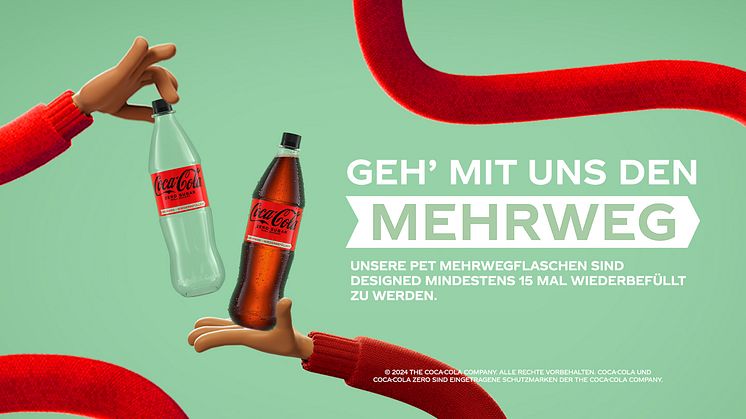 rPET-Einweg oder PET-Mehrweg? Immer die richtige Entscheidung! Die neue Coca-Cola® Nachhaltigkeitskampagne klärt auf