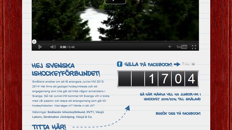 Kampanjen "JVM till Småland" www.jvmtillsmaland.nu vann Svenska Webb-Priset 2011 i Öppna kategorin och Videopriset! 