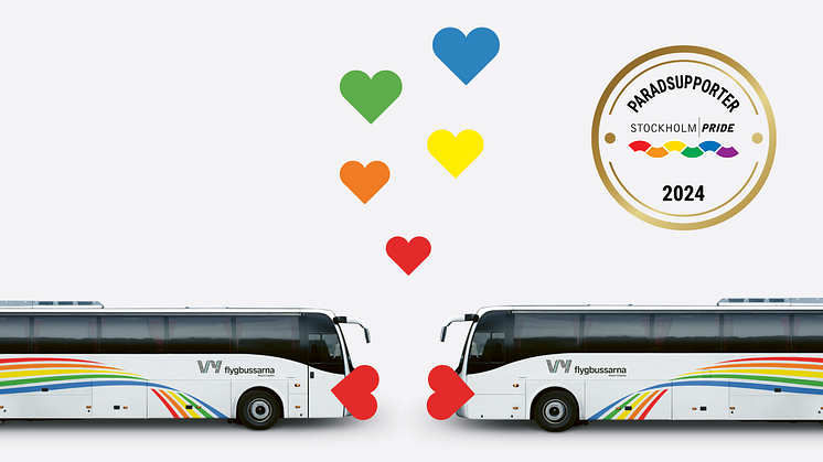 Vy flygbussarnas deltagande i Stockholm Pride Parade 2024
