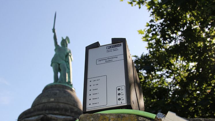 Prisvindende Lightning Monitoring System til monumentet Hermannsdenkmal i Detmold, Tyskland