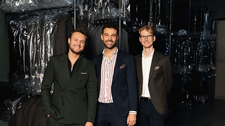 De tre medejere af Suit Club: tv. Frederik Grove, midtfor Kaan Alici, og th. Victor Juul Nielsen