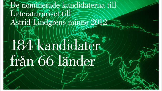 184 kandidater nominerade till Litteraturpriset till Astrid Lindgrens minne 2012 