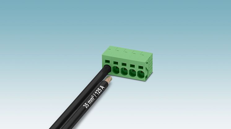 Push-in PCB terminal blocks for power electronics up to 125 A