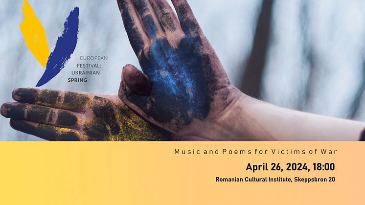 ”Under Ukrainas blåa himmel”, diktläsning och pianokonsert på Rumänska kulturinstitutet, under European Festival: Ukrainian Spring