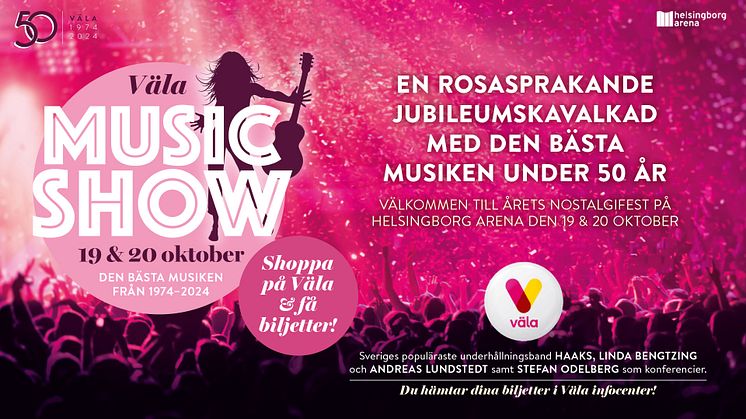 Väla firar 50 år med rosasprakande musikshow