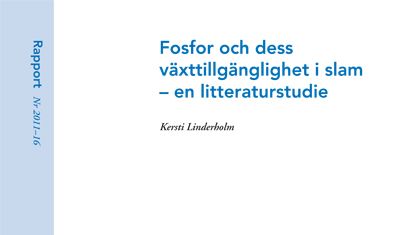 SVU-rapport 2011-16: Fosfor och dess växttillgänglighet i slam - en litteraturstudie