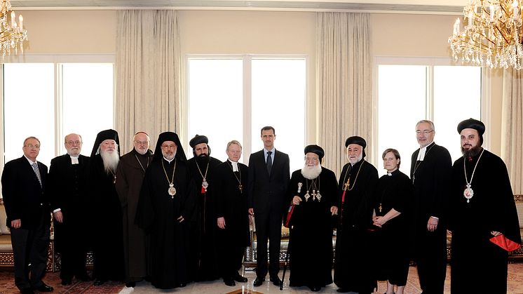 Svenska kyrkoledare på besök hos Syriens president
