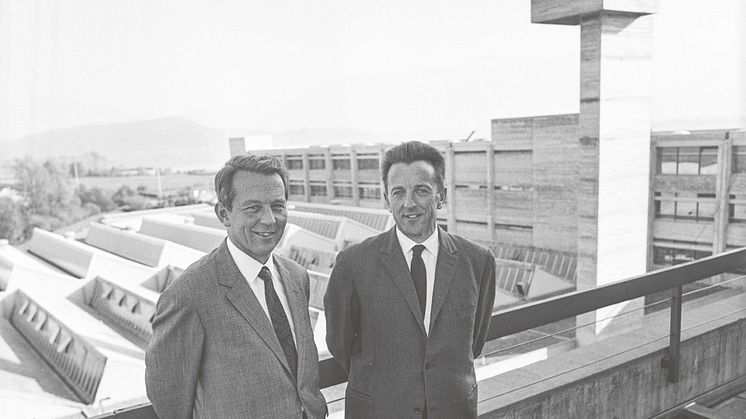 Heinrich and Klaus Gebert on the roof of Jona plant   early 1970s (HISTORY 150YoT)_Original Stor.jpeg