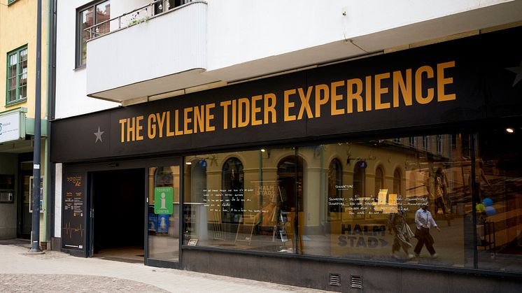 På Klammerdammsgatan 4 i Halmstad öppnar en helt unik popup-utställning - The Gyllene Tider Experience. Foto: Destination Halmstad