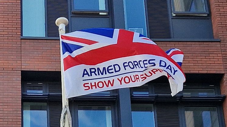 The Armed Forces Day Flag was raised this morning in Union Square in a ceremony attended by veterans and civic leaders.